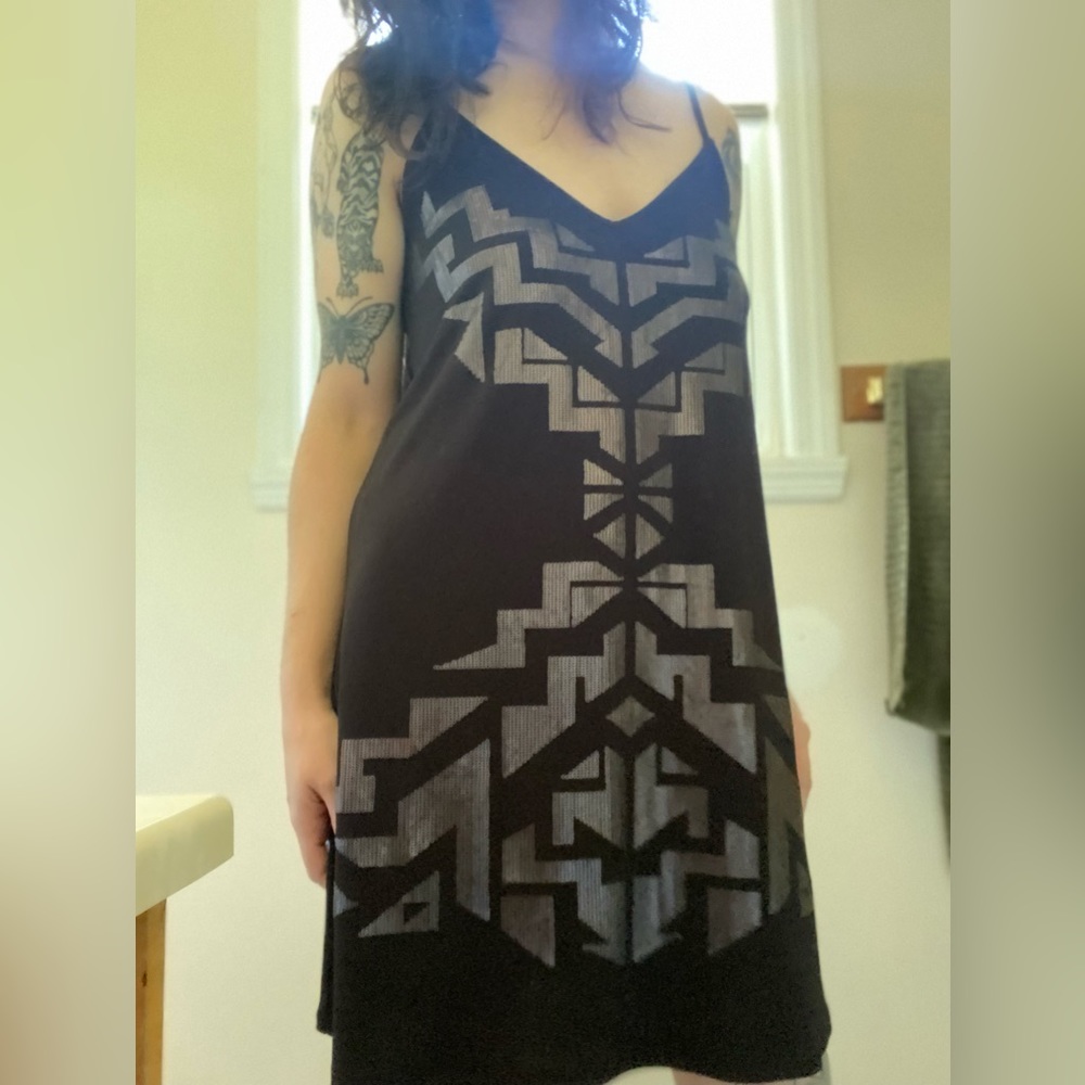 Express black sequin tank dress